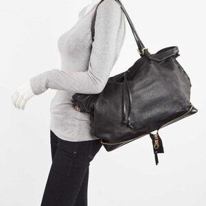 Chloe Black Leather Ellen Moyen Tote Bag